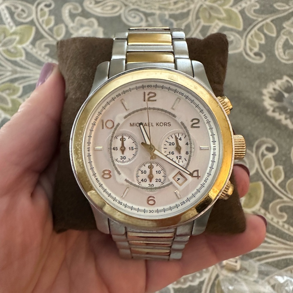 Michael Kors Two-Tone Chronograph Large Face Watch